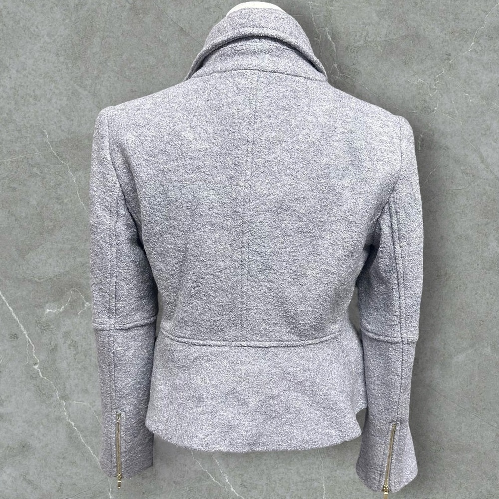 Banana Republic Grey Wool Blend Moto Jacket SP - Picture 5 of 12